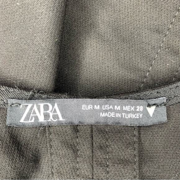 Zara Women Structured Scoop Neck Bodysuit Black Sleeveless Size M - Picture 9 of 12